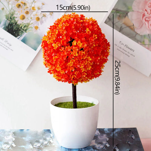 arbre artificiel bonsaï avec fleurs pour décoration intérieure - vue 10 sur 11