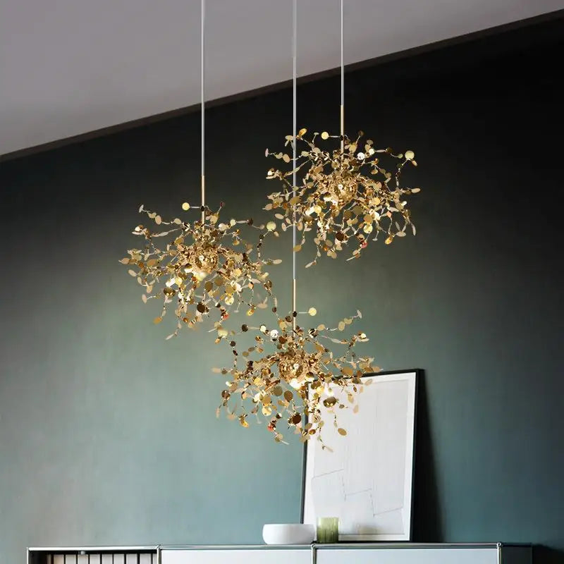 lustre moderne en acier inoxydable pour restaurant et boutique - vue 4 sur 24