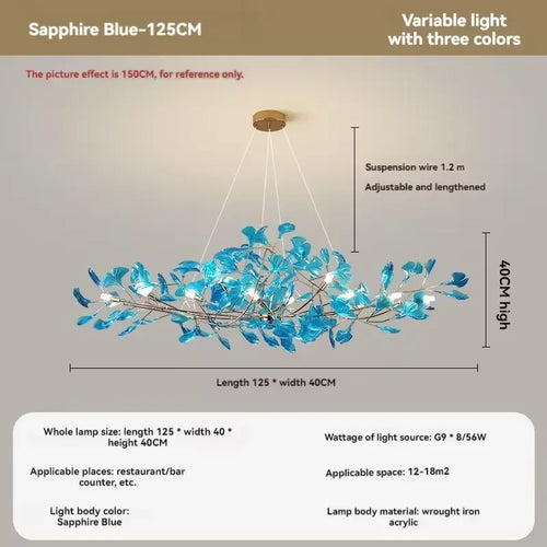 lustre romantique nordique artpad avec feuilles en acrylique pour la maison - vue 19 sur 21