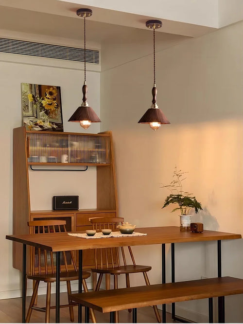 lustre en bois massif style japonais pour intérieur élégant - vue 5 sur 7