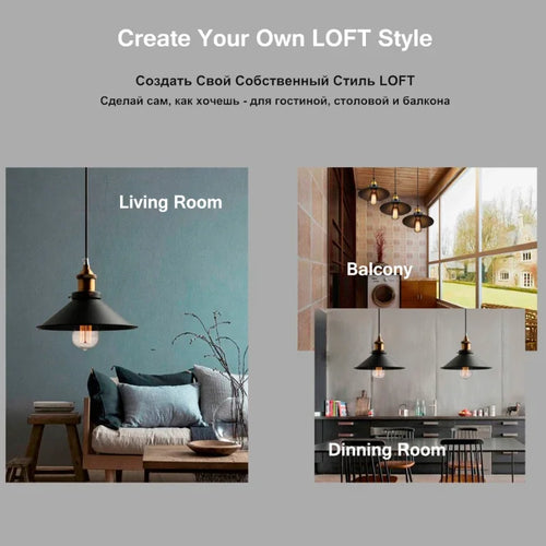 lustre moderne led en métal avec suspension vintage - vue 3 sur 13