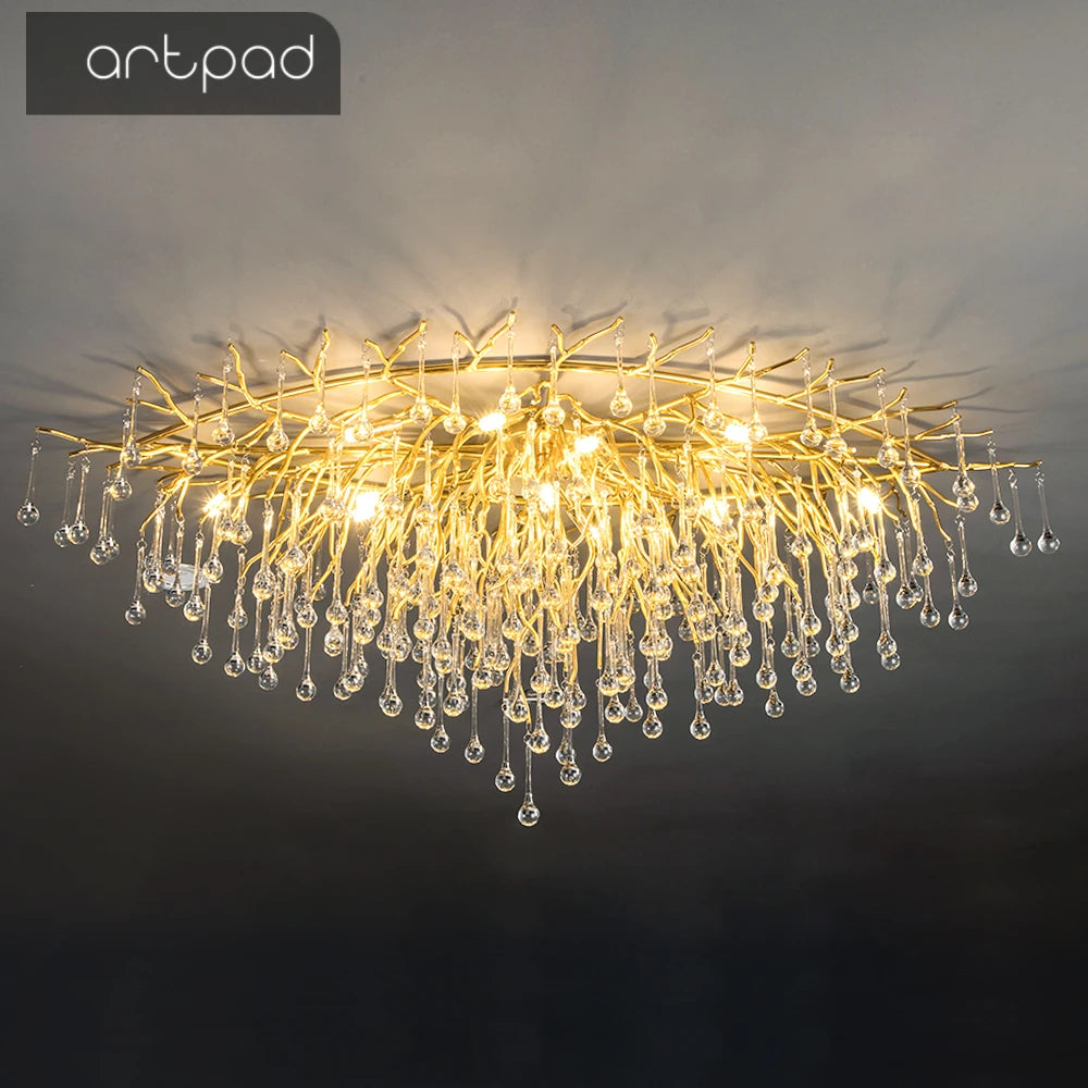 lustre nordique à led en cristal pour un éclairage élégant - vue 2 sur 16