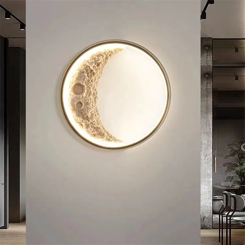 applique murale créative lune à led intensité variable décorative - vue 2 sur 15