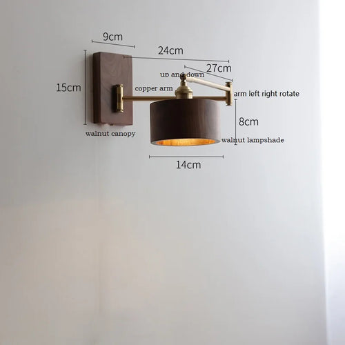 Applique murale LED en bois de frêne et de noyer - vue 16 sur 23