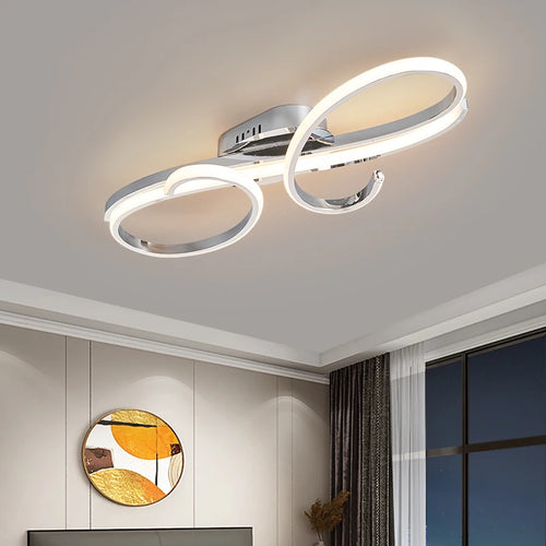 Electroplated Modern LED Chandelier, Suitable For Living Room, Bedroom, Carridor Foyer Study, Indoor Chandelier, Smart Home - vue 6 sur 15