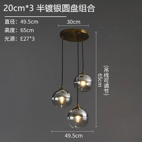 lustre en verre design nordique pour décoration intérieure - vue 10 sur 26
