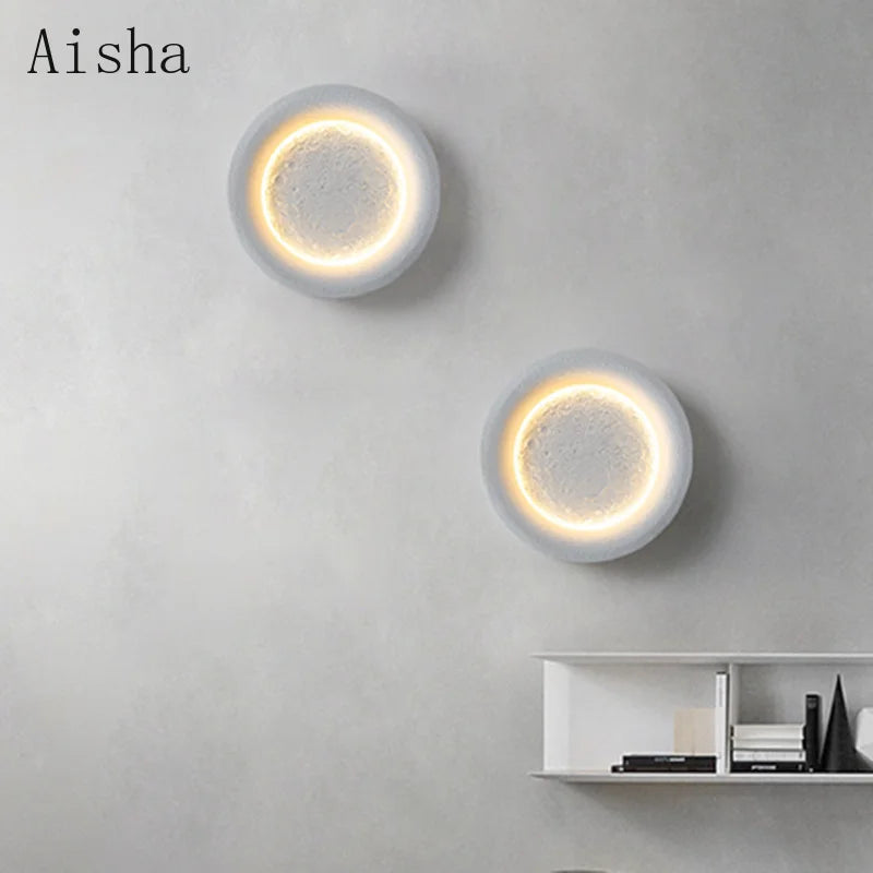 applique murale lune en résine design créatif décoratif luxe - vue 4 sur 7