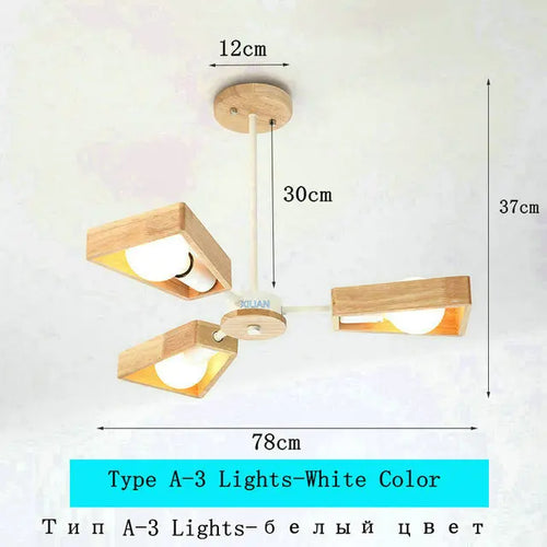 lustre scandinave minimaliste rotation 360 degrés luminaires suspendus bois créatifs - vue 12 sur 22