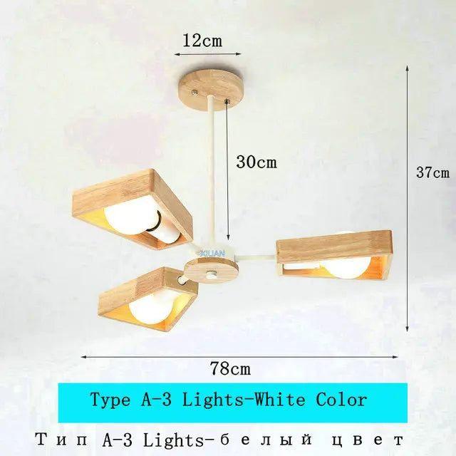 lustre scandinave minimaliste rotation 360 degrés luminaires suspendus bois créatifs - vue 12 sur 22