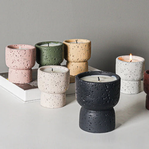 bougie parfumée en ciment style européen pour décoration artisanale - vue 4 sur 10