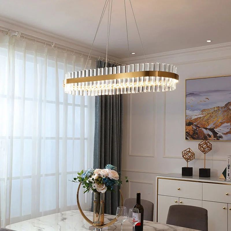 lustre led moderne en cristal pour un éclairage élégant - vue 3 sur 15