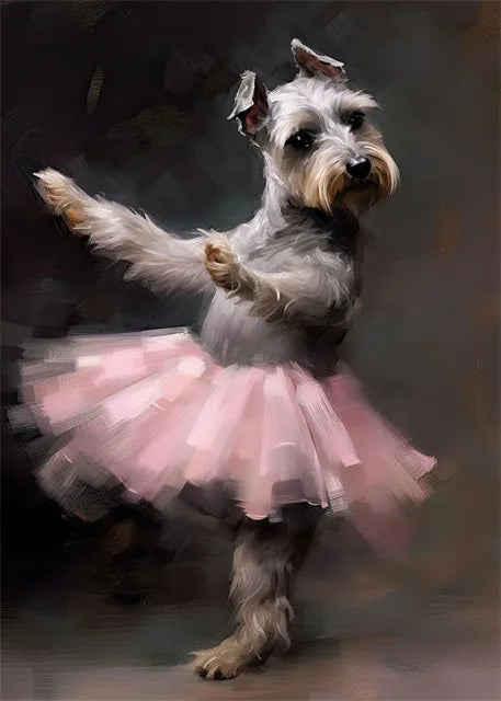 portraits de ballerine de chien art abstrait mural kawaii - vue 11 sur 26