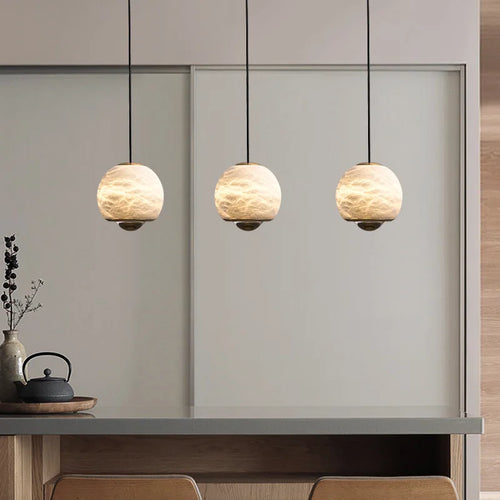 suspension nordique en marbre led pour île cuisine - vue 7 sur 7