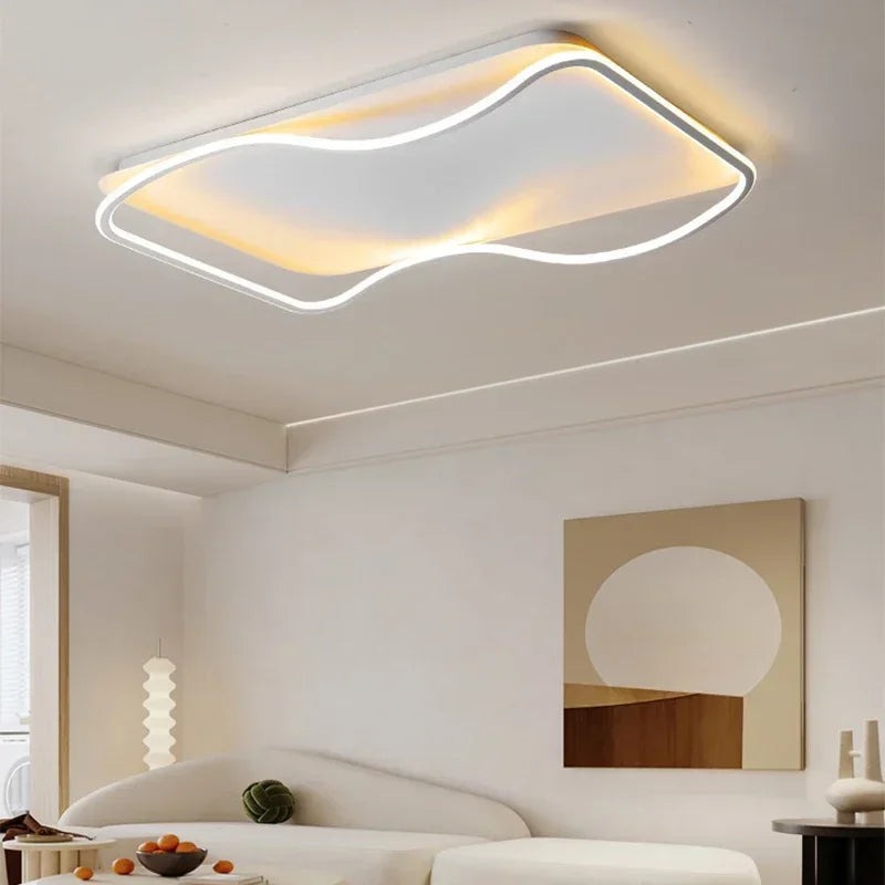 lustre moderne à leds pour décoration intérieure simple vague - vue 3 sur 20