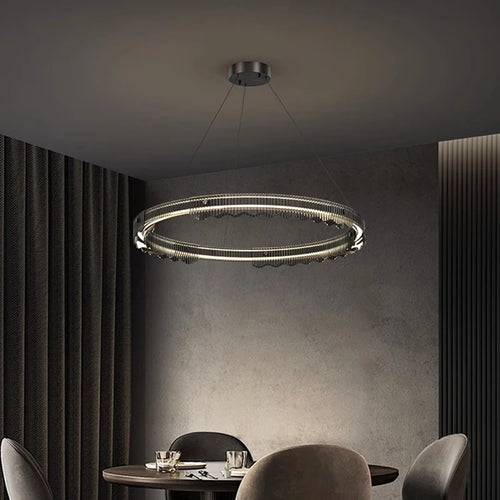 lustre moderne design rond en métal pour éclairage intérieur - vue 5 sur 10