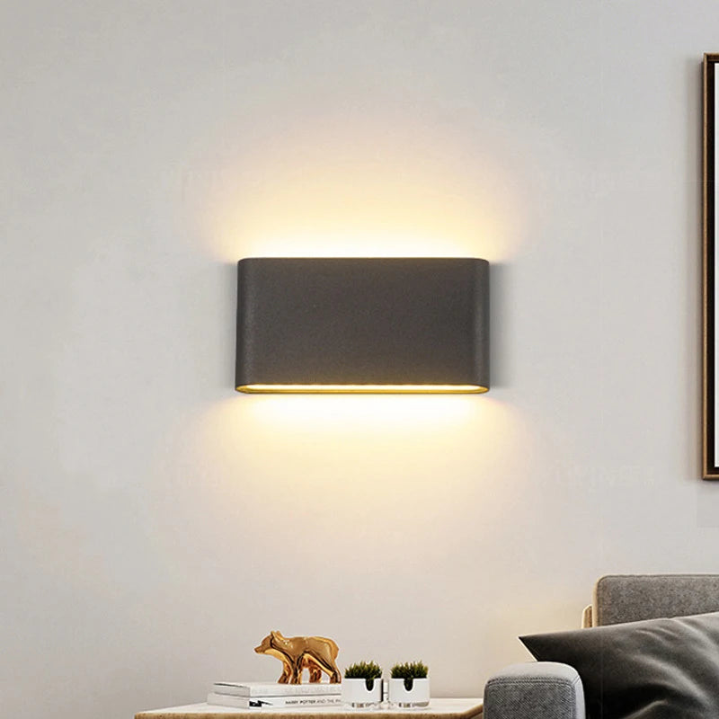 applique murale led moderne étanche luminaire décoratif intérieur extérieur aluminium - vue 3 sur 15