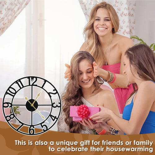 horloge murale silencieuse ronde pour décoration intérieure élégante - vue 8 sur 8