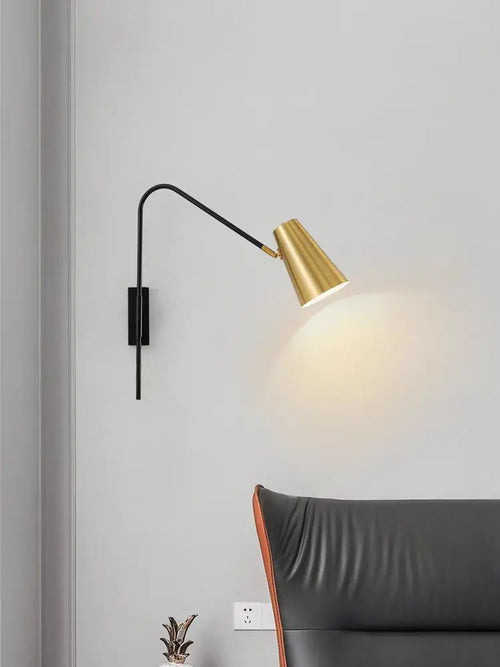 Minimally Adjustable Bedroom Bedside Wall Lamp, Long Arm Dining Room Wall Lamp, Nordic Long Pole Industrial Style Swing Arm Lamp - vue 2 sur 12