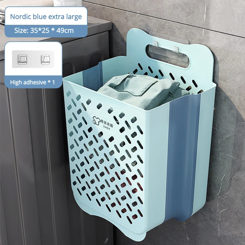 panier à linge pliable et mural pour rangement pratique - vue 6 sur 17