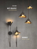 Applique murale laiton feuille lotus chinois simple zen