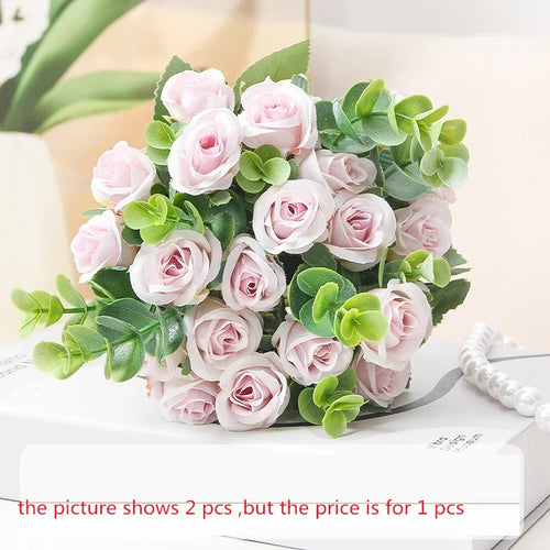 bouquet de roses artificielles eucalyptus décorations florales polyvalentes - vue 13 sur 12