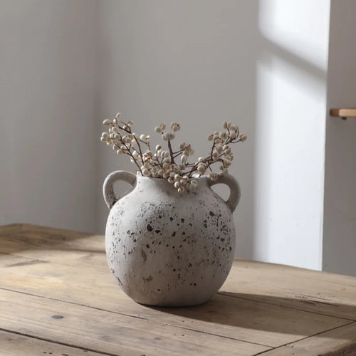 vase en céramique rétro pour fleurs séchées décoration maison artisanale - vue 4 sur 7