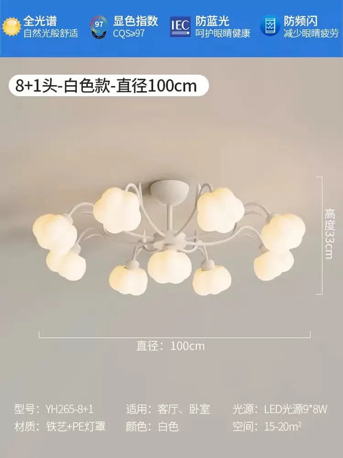 plafonnier moderne à LED avec couverture en coton décorative - vue 12 sur 12