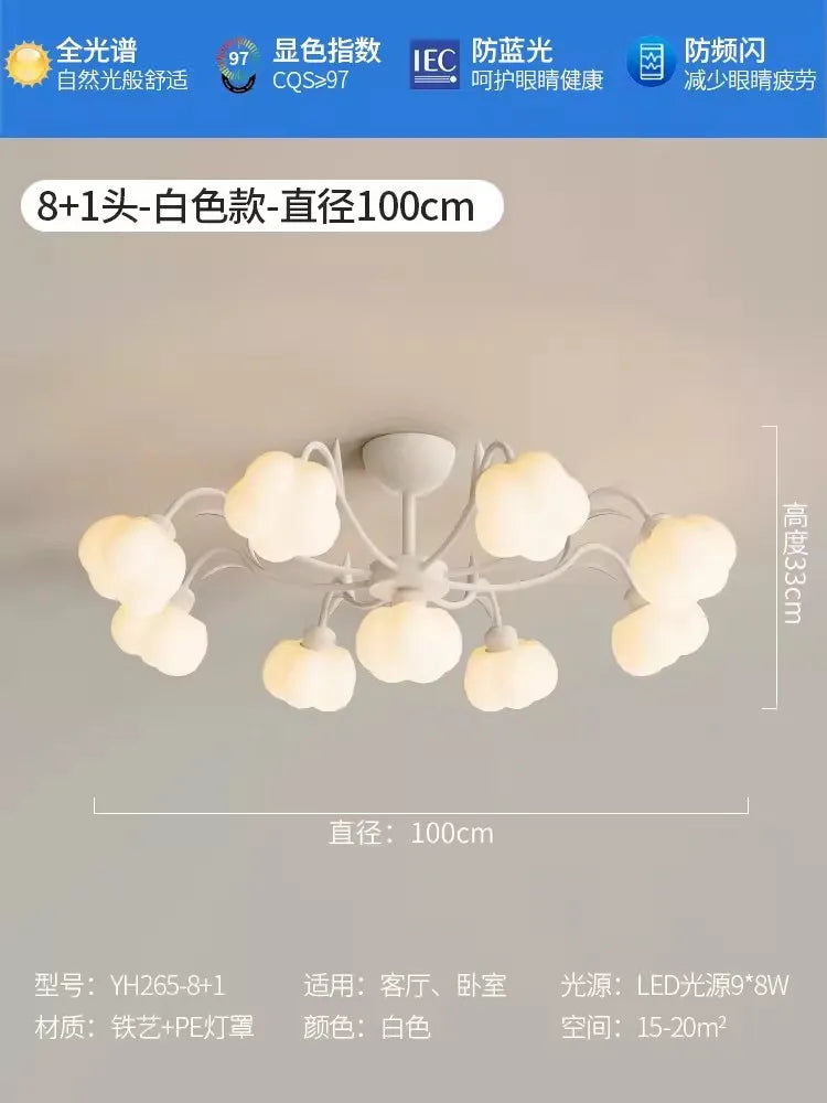 plafonnier moderne à LED avec couverture en coton décorative - vue 11 sur 12