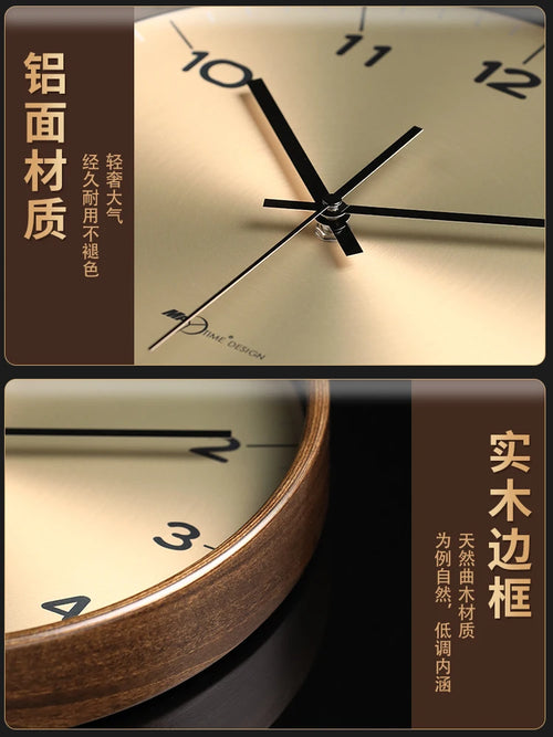 horloge murale moderne en bois massif pour décoration intérieure - vue 5 sur 12