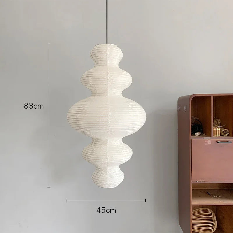 suspension noguchi wabi sabi en papier de riz design minimaliste vintage