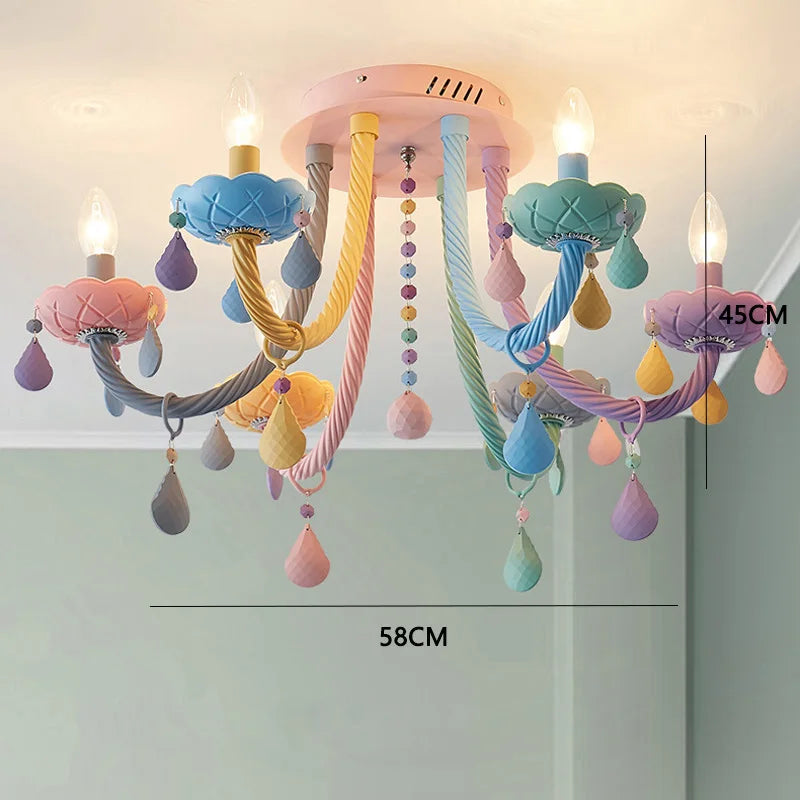 lustre arc-en-ciel en cristal design kawaii pour décoration chambre enfant - vue 9 sur 18