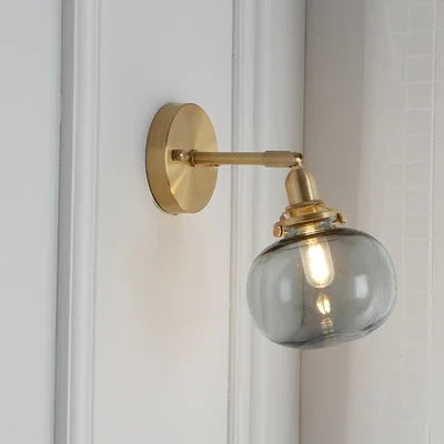 applique murale moderne avec chaîne de traction et boule de verre - vue 11 sur 22