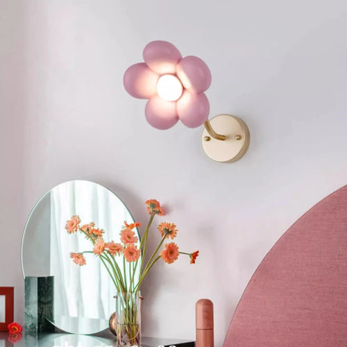 applique murale à pétales roses pour chambre de princesse - vue 3 sur 7