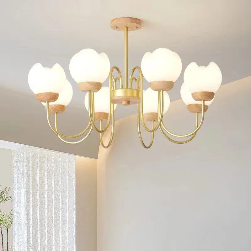 lustre nordique en bois massif pour décoration intérieure élégante - vue 3 sur 9