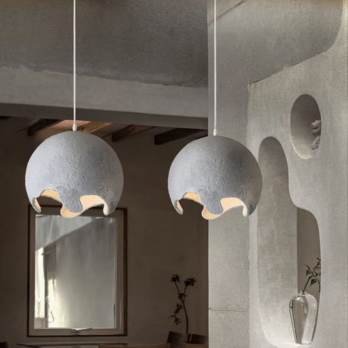 Suspension Nordique Wabi Sabi E27 LED japon Restaurant résine - vue 4 sur 12