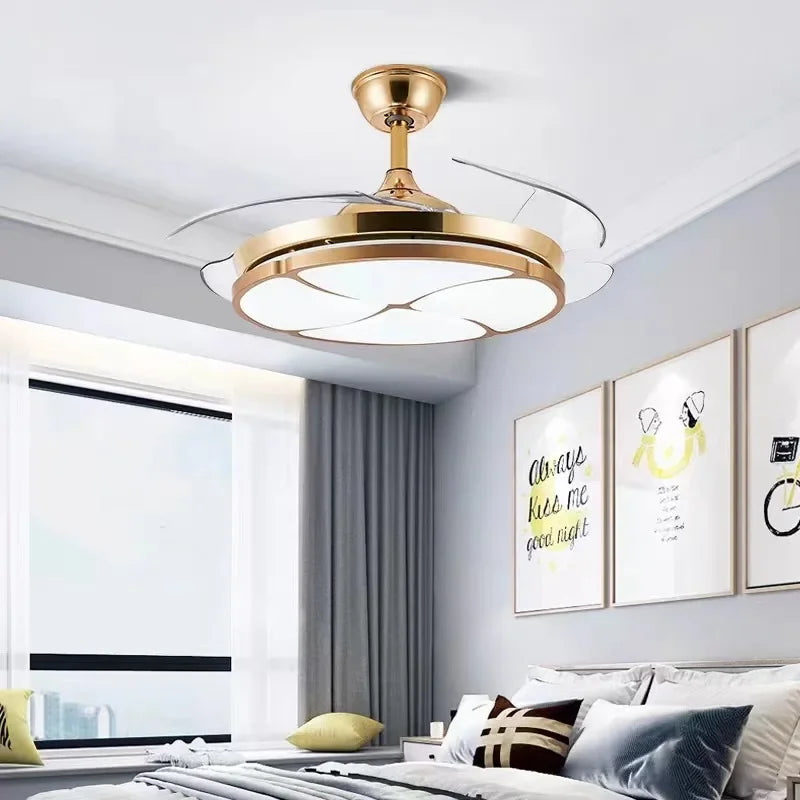 plafonnier moderne silencieux avec lumière et ventilateur intégré - vue 1 sur 12