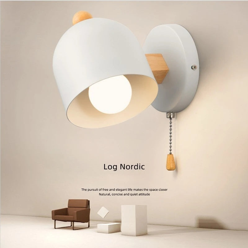applique murale led macaron nordique décoration moderne avec interrupteur - vue 4 sur 9