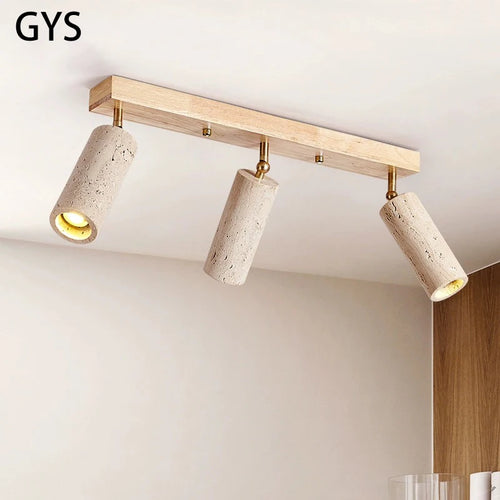 Projecteur Led 3 têtes plafonnier monté en Surface pierre bois Spot lumière longue mur Foco pour salon vestiaire magasin de vêtements - vue 2 sur 7