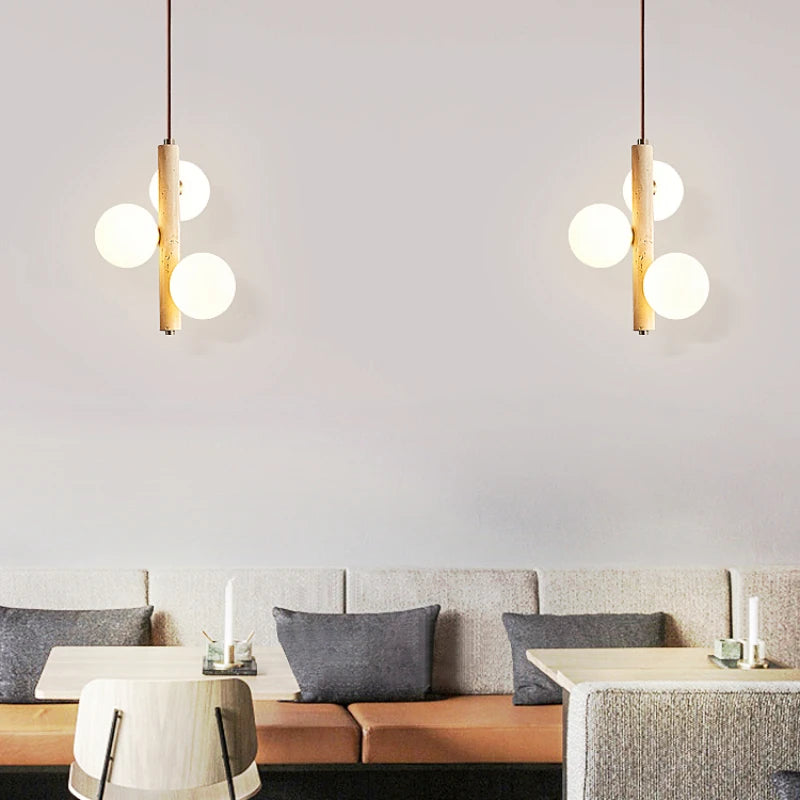 lustre en pierre rétro pour décoration intérieure élégante - vue 3 sur 8