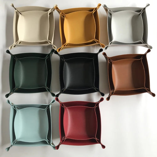 plateau de rangement en cuir pour bureau pliant décoratif - vue 2 sur 14