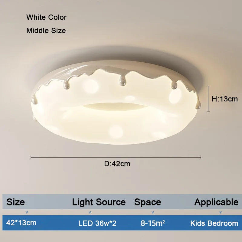 plafonnier led design minimaliste en forme de donut décoratif