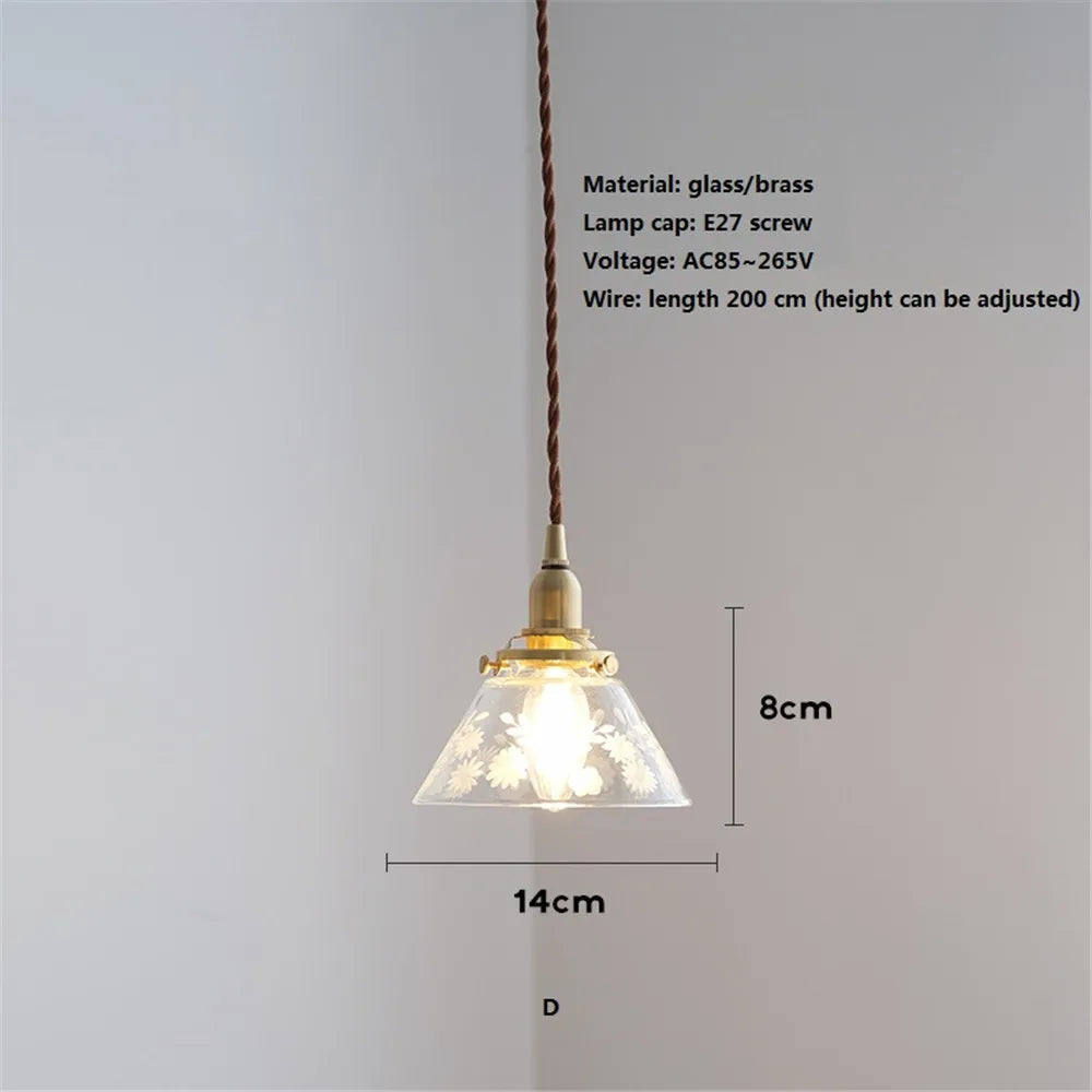 suspension rétro en verre et laiton pour décoration intérieure - vue 10 sur 10