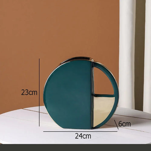 vase rond en céramique décoratif design géométrique moderne pour fleurs - vue 9 sur 8