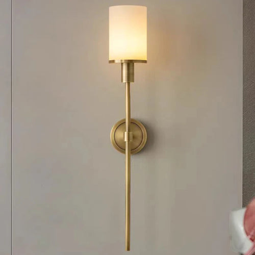 applique murale vintage en laiton et marbre naturel pour un éclairage élégant - vue 4 sur 8