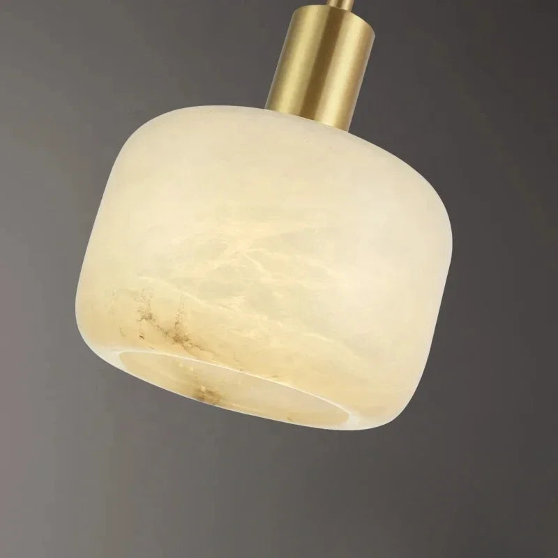 lustre moderne en marbre et cuivre design nordique élégant - vue 5 sur 7