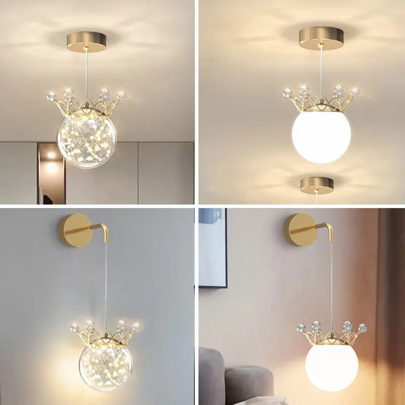 applique murale en forme de couronne de cristal avec gypsophile - vue 6 sur 10