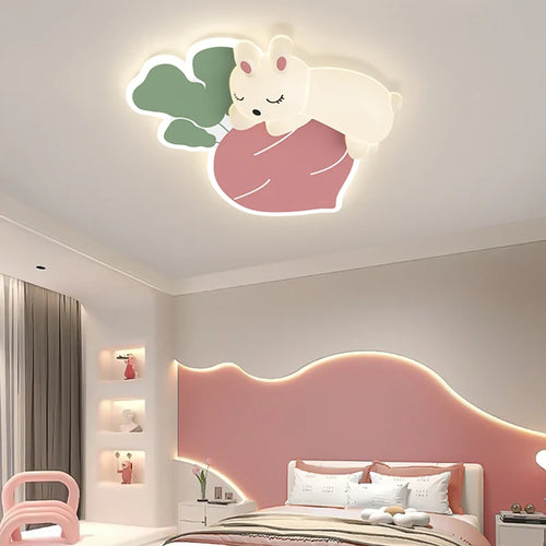 Cartoon Carrot Rabbit Lamps Warm Kids Bedroom Ceiling Light for Baby Girl Boy Childern's Room Lighting 220V Cloud Ceiling Light - vue 2 sur 7