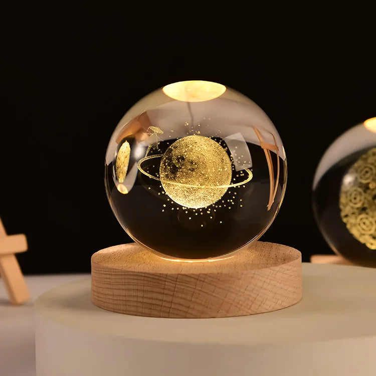 boule de cristal 3D système solaire gravé cadeau décoratif - vue 28 sur 32