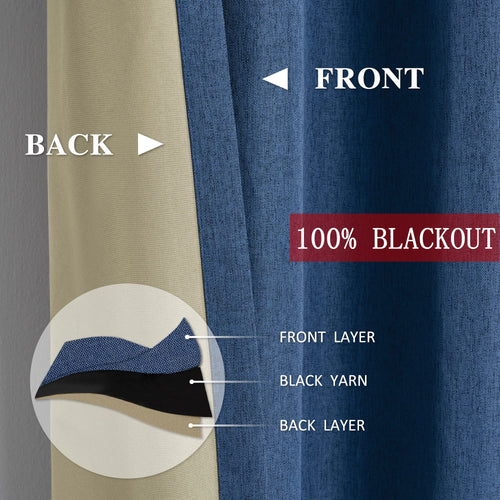 Rideau occultant sur mesure extra long style lin - vue 3 sur 11