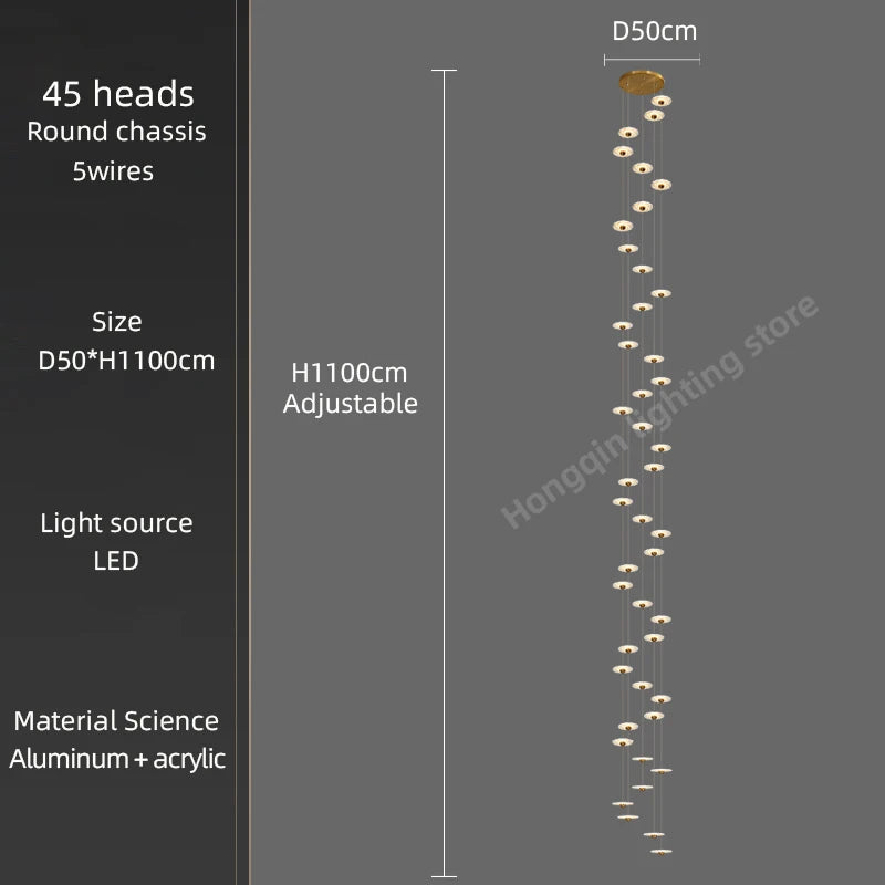 lustre moderne à led pour éclairage intérieur élégant - vue 26 sur 26